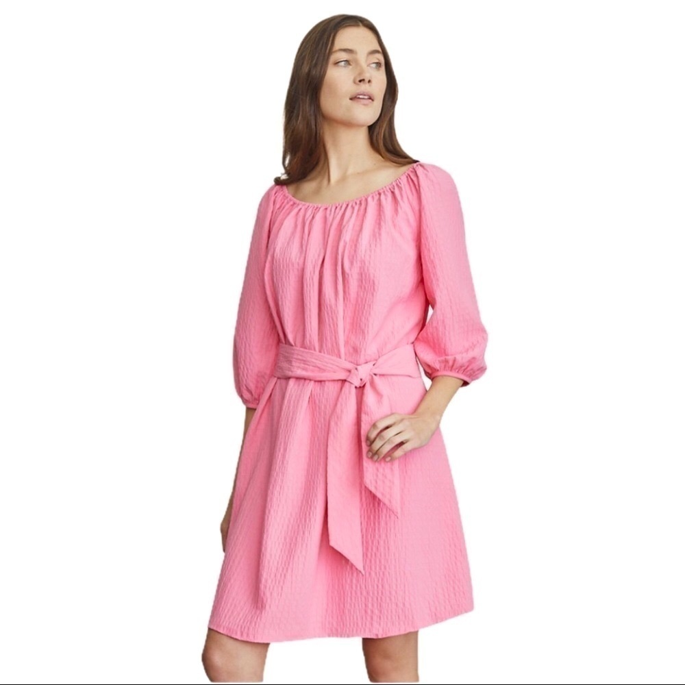 New! Elizabeth and James Bohemian Peasant Barbie Pink Gauzy Oversized Dress